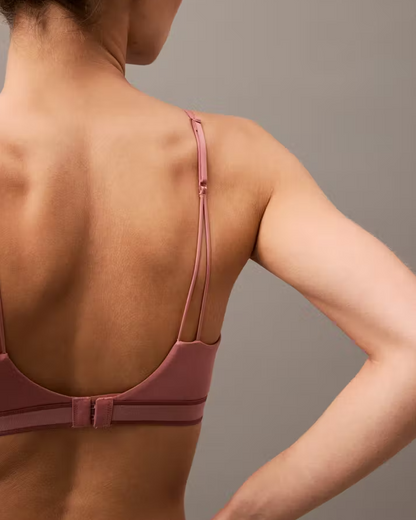 Triangel BH Calvin Klein bralette cotton modal tonal logo red grape, undertøy frilin norge, bomull