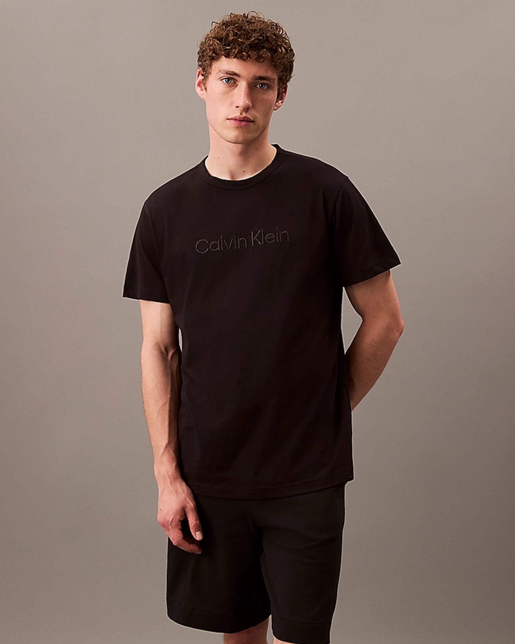 T-skjorte Calvin Klein black svart cotton logo classic, Frilin mann herre undertøy underwear
