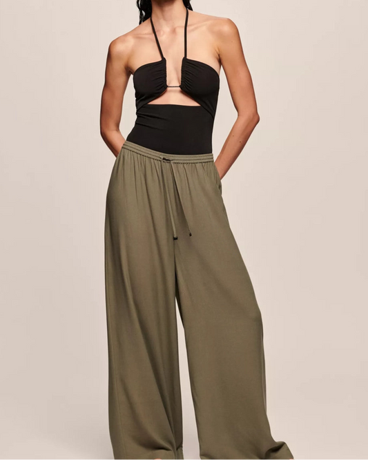 Bukse pants Calvin Klein swimwear dusty olive viskose, norge frilin badetøy