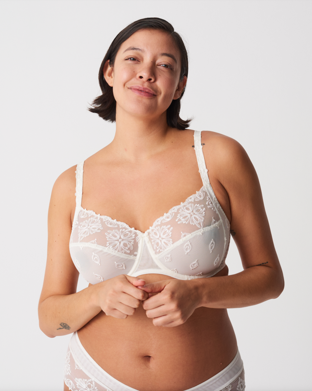 BH full cup 3-part covering, Chantelle Champs Elysées ivory hvit, Undertøy Frilin Norge