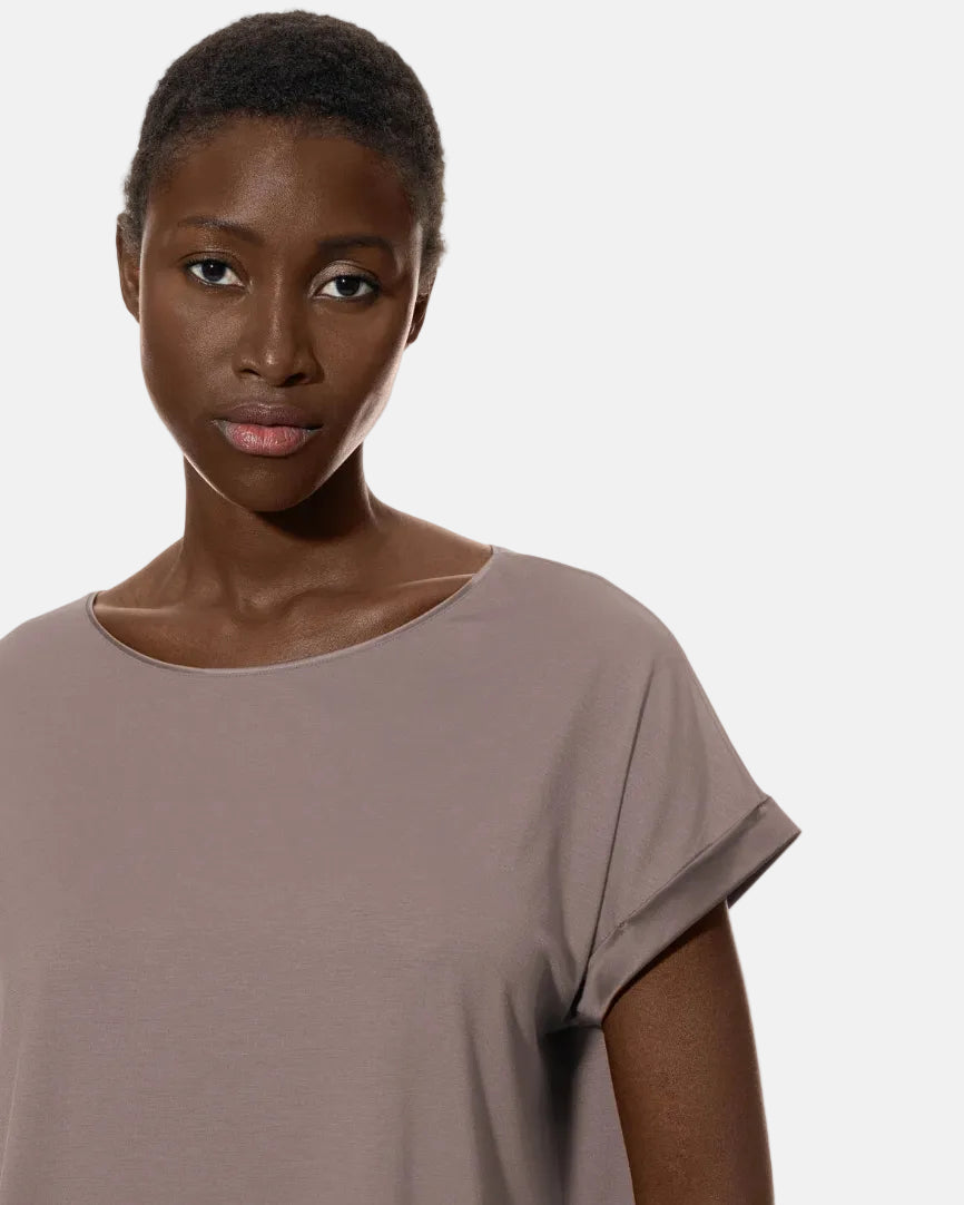 Pysjamas loungewear T-skjorte, pure chic Mey beige brun modal, undertøy norge dame frilin