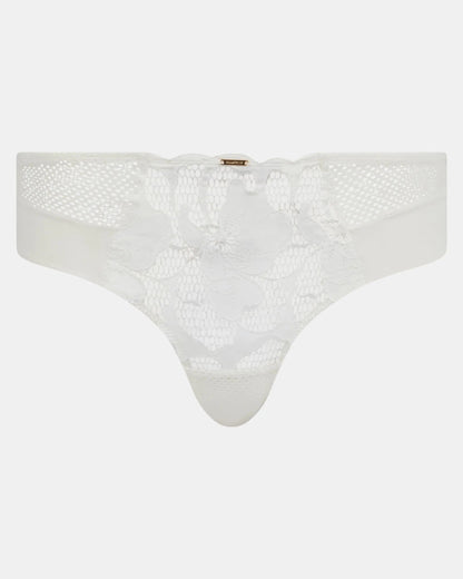 Truse hipster hvit blomster blonde Chantelle fleurs, satin white milk, undertøy norge