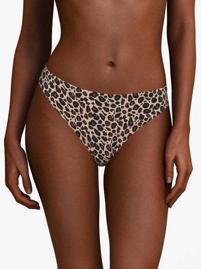 Undertøy thong string, sømløs, leopard, one size, chantelle