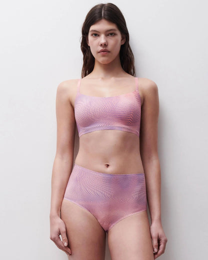 Sømløs truse, mønster iris print, høyt liv high waist softstretch chantelle, undertøy truse dame Frilin