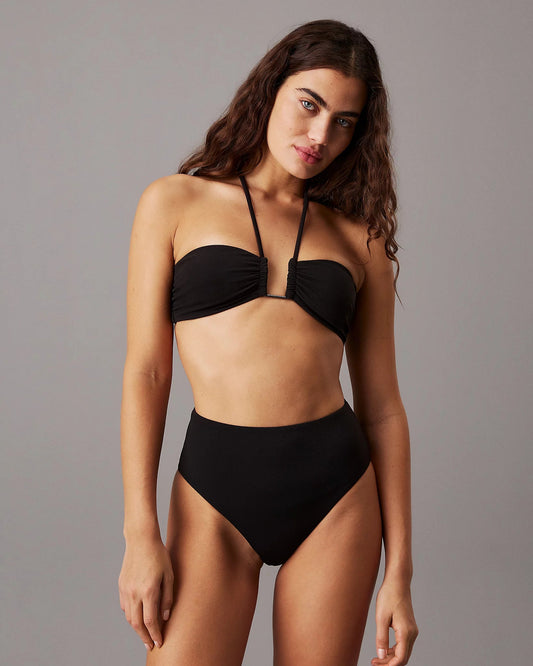 Bikini bandeau topp calvin klein wire swimwear svart sort black, norge frilin badetøy
