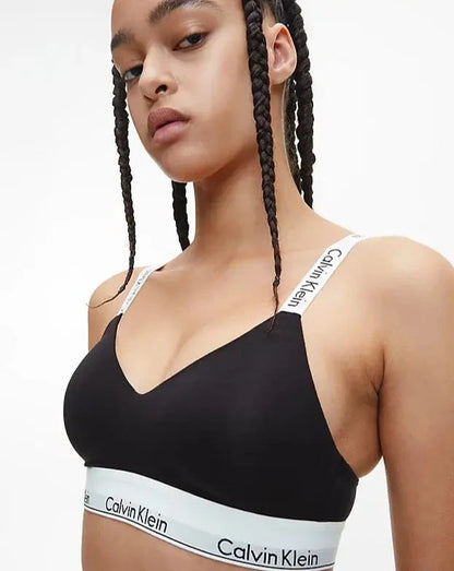 Calvin Klein bralette logo, undertøy bomull svart