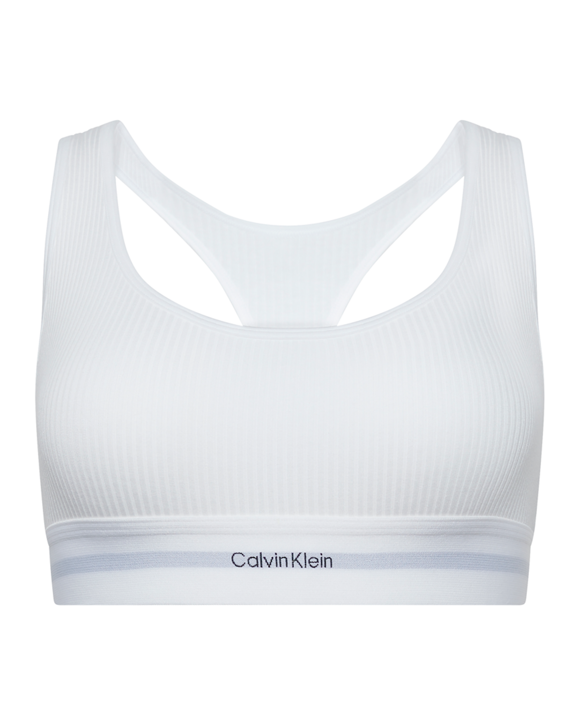Bralette Calvin Klein bomull rib hvit, cotton modal, frilin
