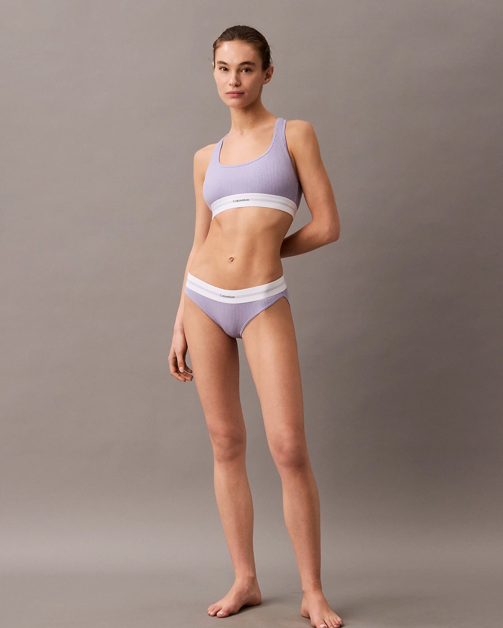 Bralette Calvin Klein bomull rib lilla purple, cotton modal, frilin