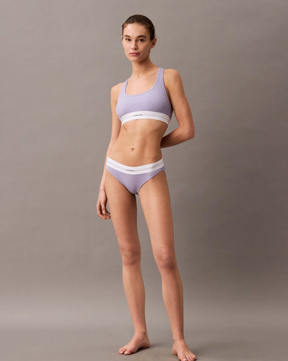 Bralette Calvin Klein bomull rib lilla purple, cotton modal, frilin