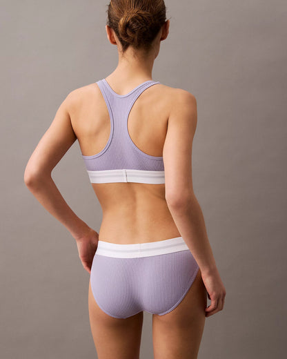 Truse bikini Calvin Klein bomull rib lilla purple, cotton modal, frilin
