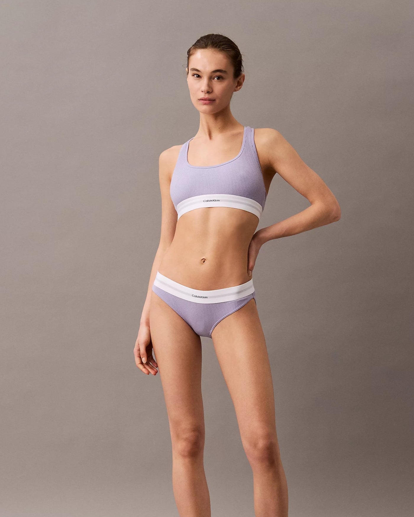 Bralette Calvin Klein bomull rib lilla purple, cotton modal, frilin