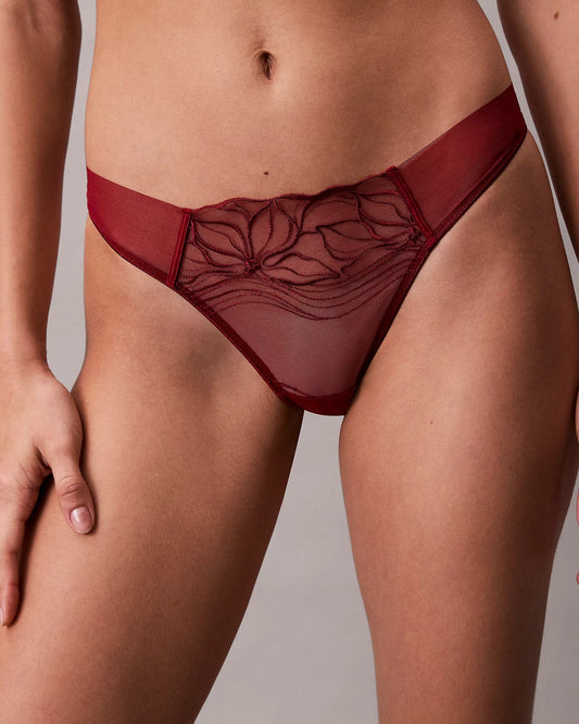 thong string calvin klein floral lace fall berry rød, undertøy dame norge frilin
