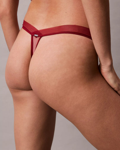 thong string calvin klein floral lace fall berry rød, undertøy dame norge frilin