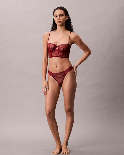thong string calvin klein floral lace fall berry rød, undertøy dame norge frilin