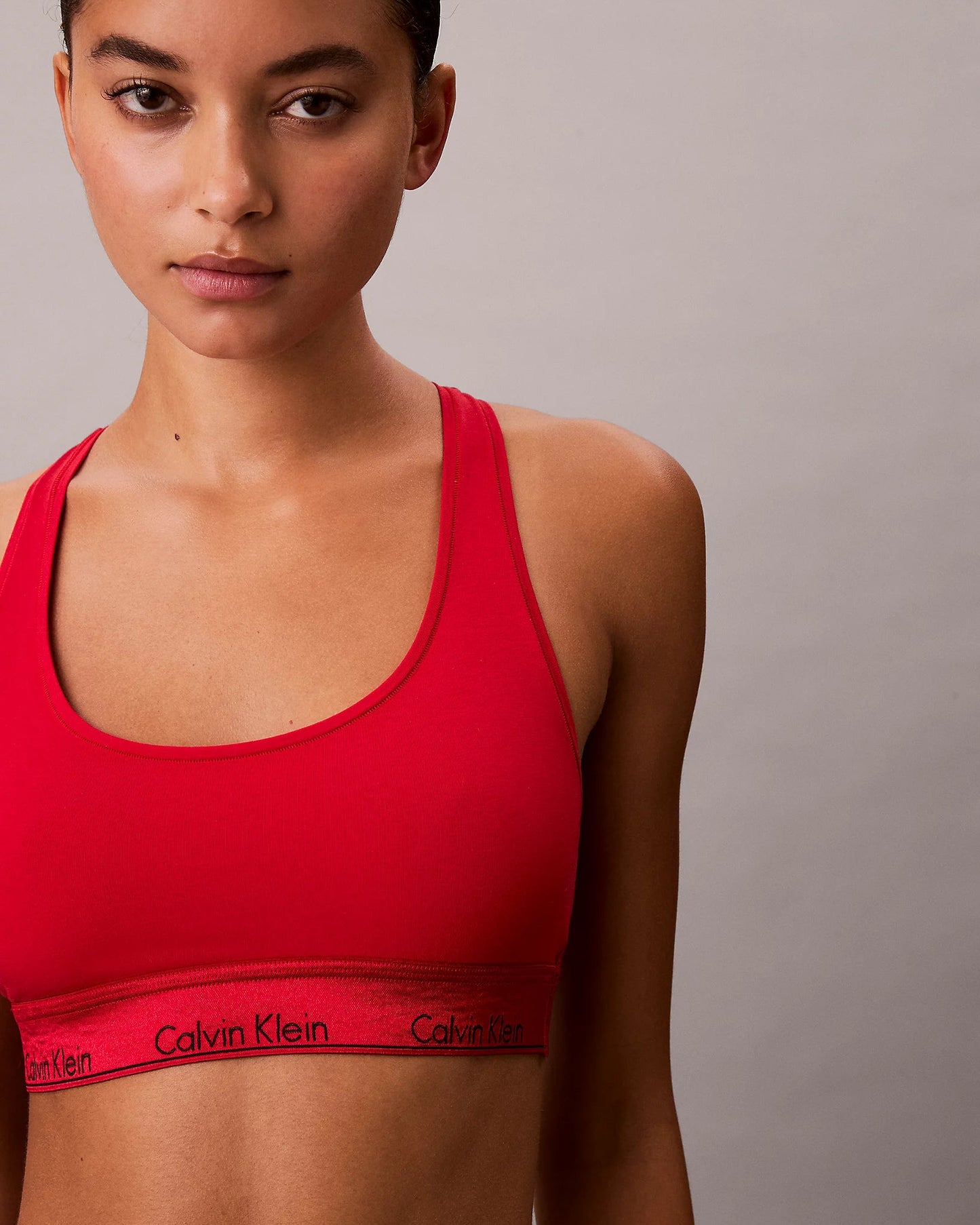 Calvin Klein icon cotton modal bralette rød adrenaline, undertøy dame norge frilin, bomull 