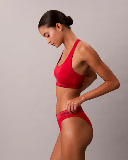 Calvin Klein icon cotton modal bralette rød adrenaline, undertøy dame norge frilin, bomull 