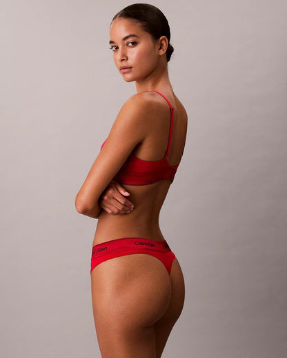 Calvin Klein icon cotton modal thong string rød adrenaline, undertøy dame norge frilin, bomull 