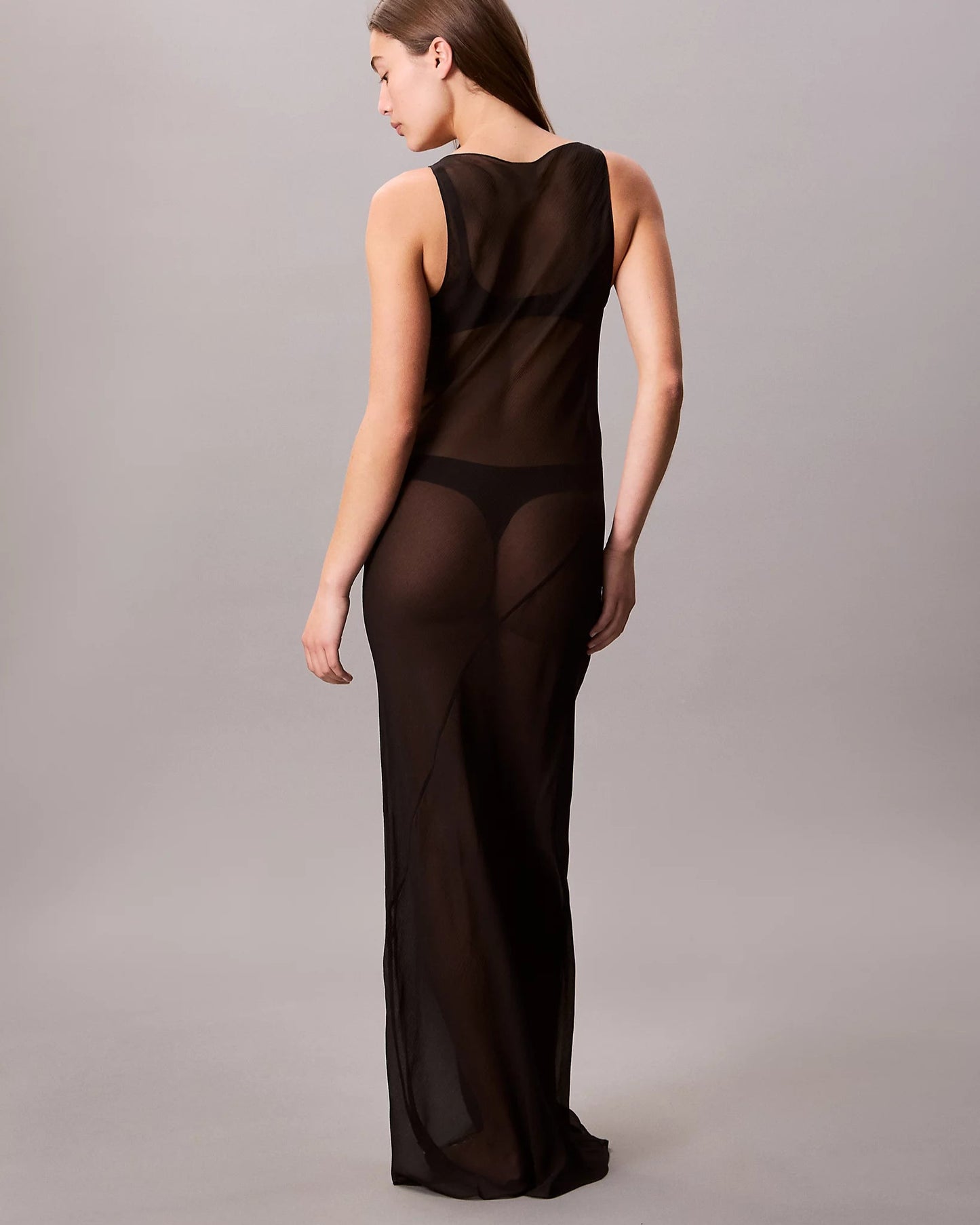 Silke underkjole nattkjole kjole calvin klein sheer silk, undertøy norge frilin
