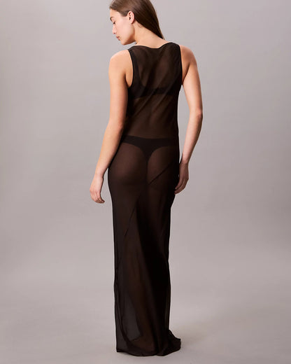 Silke underkjole nattkjole kjole calvin klein sheer silk, undertøy norge frilin