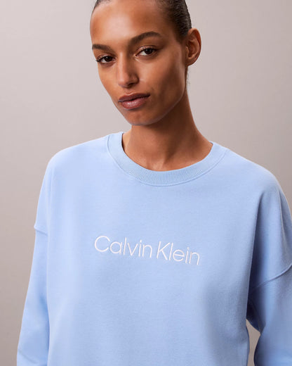 Sweater genser crewneck Calvin Klein loungewear, undertøy norge dame, bomull blå frozen