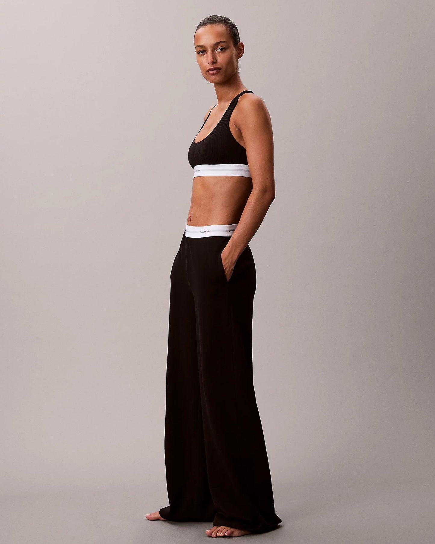 Joggebukse pysjbukse Calvin Klein loungewear, undertøy norge dame, bomull svart