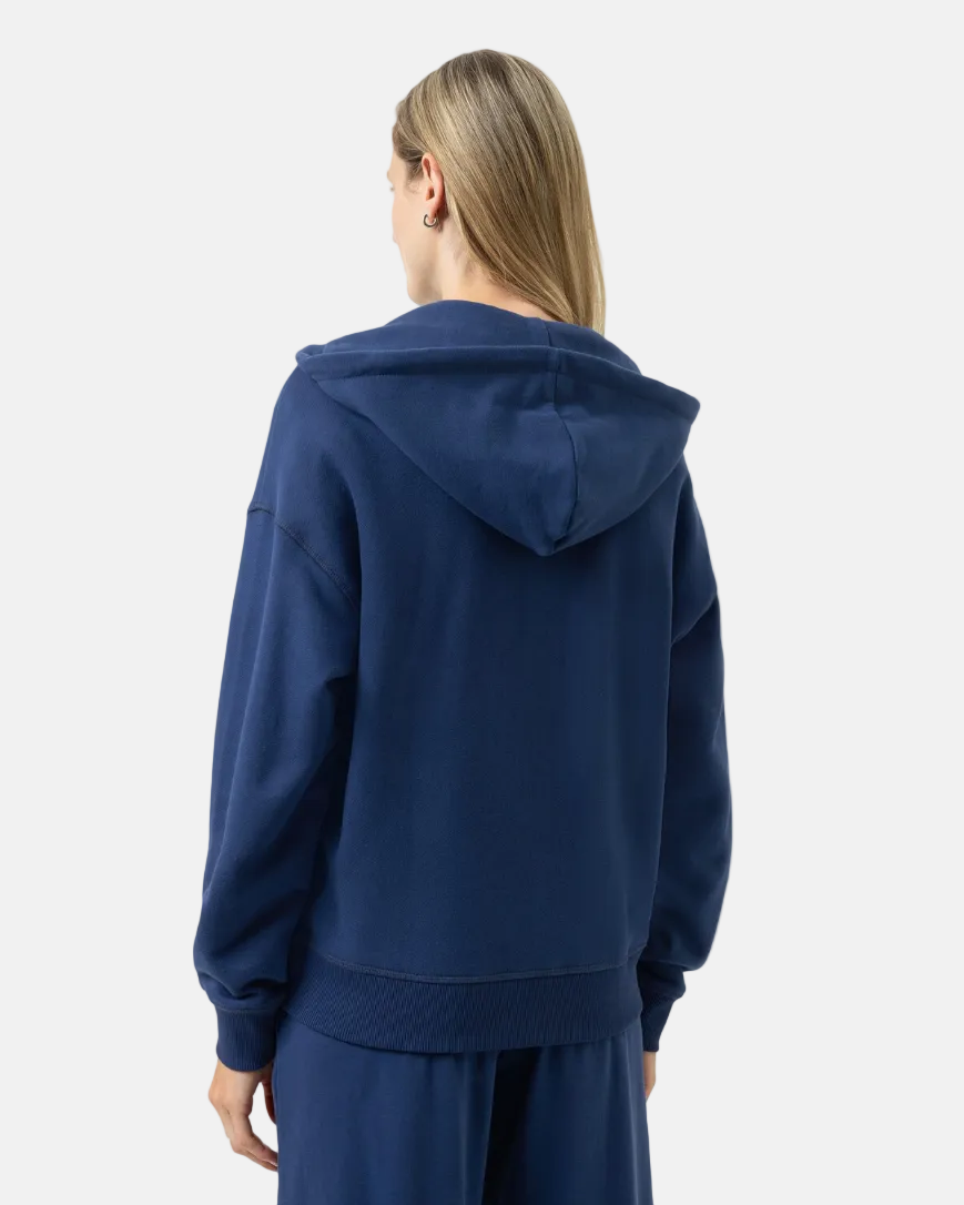 loungewear jakke hoodie zip Mey mellow cotton, blå navy bomull, Nattøy undertøy dame norge frilin