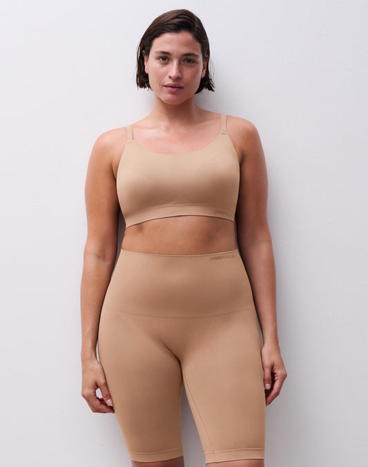 Shapewear hold-in shorts lang, undertøy norge dame, chantelle, beige tan brun terracotta
