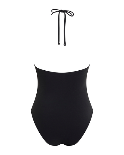 Badedrakt bandeau one piece calvin klein wire swimwear svart sort black, norge frilin badetøy