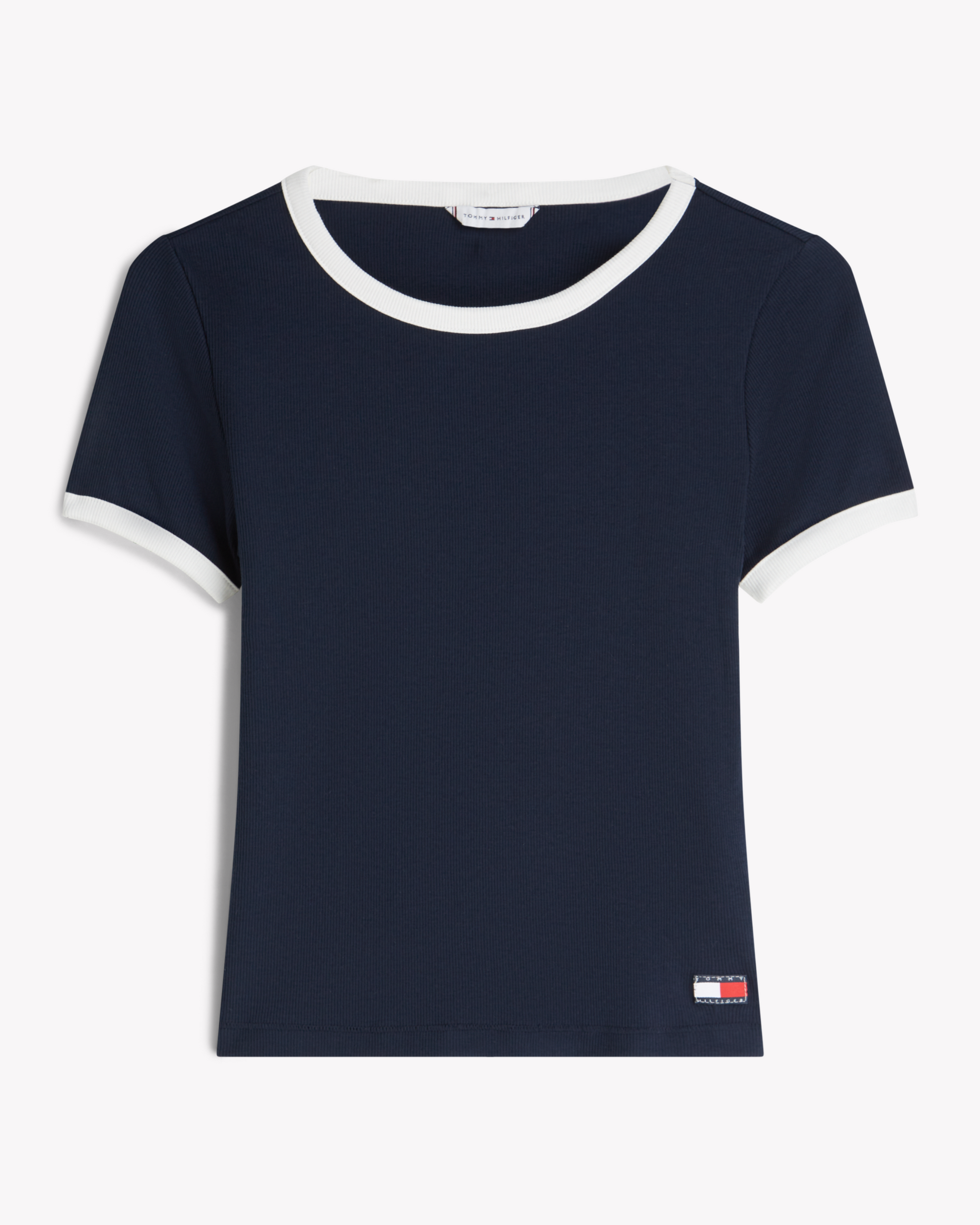 T-skjorte loungewear Tommy Hilfiger ribbet bomull cotton, blå dark navy, Nattøy undertøy dame norge frilin