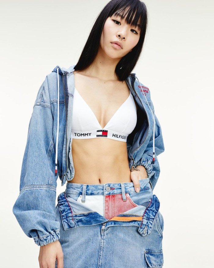 Triangel Tommy Hilfiger classic heritage logo cotton trekant bh bralette, undertøy frilin norge, bomull hvit