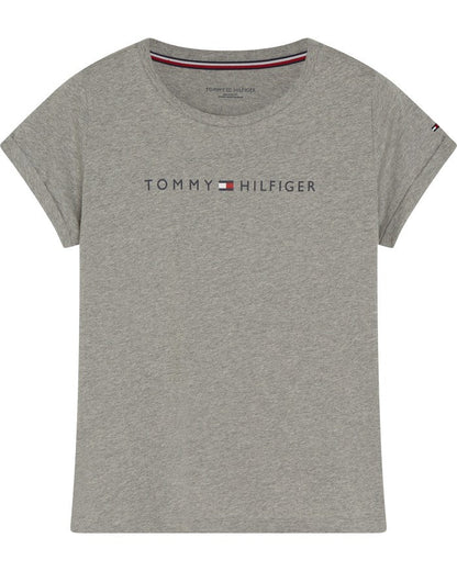 T-skjorte grå logo classic Tommy Hilfiger bomull grey heather, Undertøy Loungewear Norge Frilin