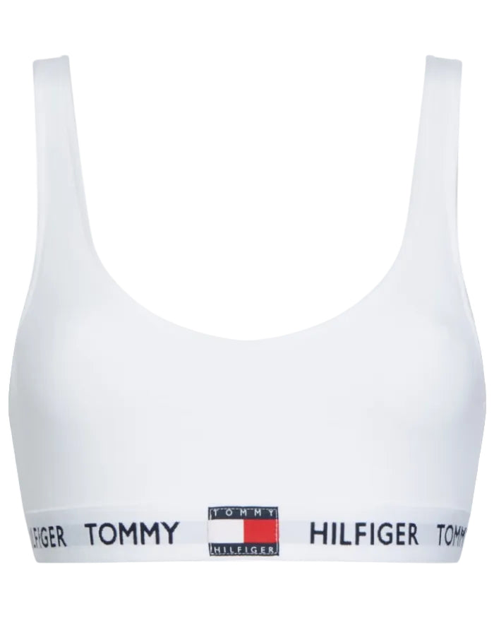 Bralette Tommy Hilfiger heritage classic logo cotton white hvit bomull topp, undertøy frilin norge