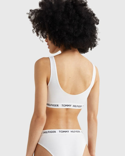 Bralette Tommy Hilfiger heritage classic logo cotton white hvit bomull topp, undertøy frilin norge