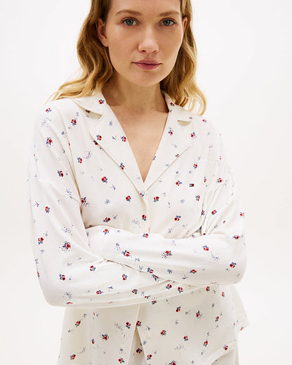Nattøy loungewear pysjamas Tommy Hilfiger bomull cotton modal, skjorte shirt essential print, dame norge frilin