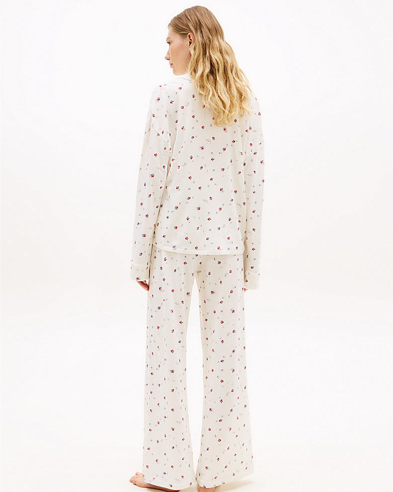 Nattøy loungewear pysjamas Tommy Hilfiger bomull cotton modal, skjorte shirt essential print, dame norge frilin