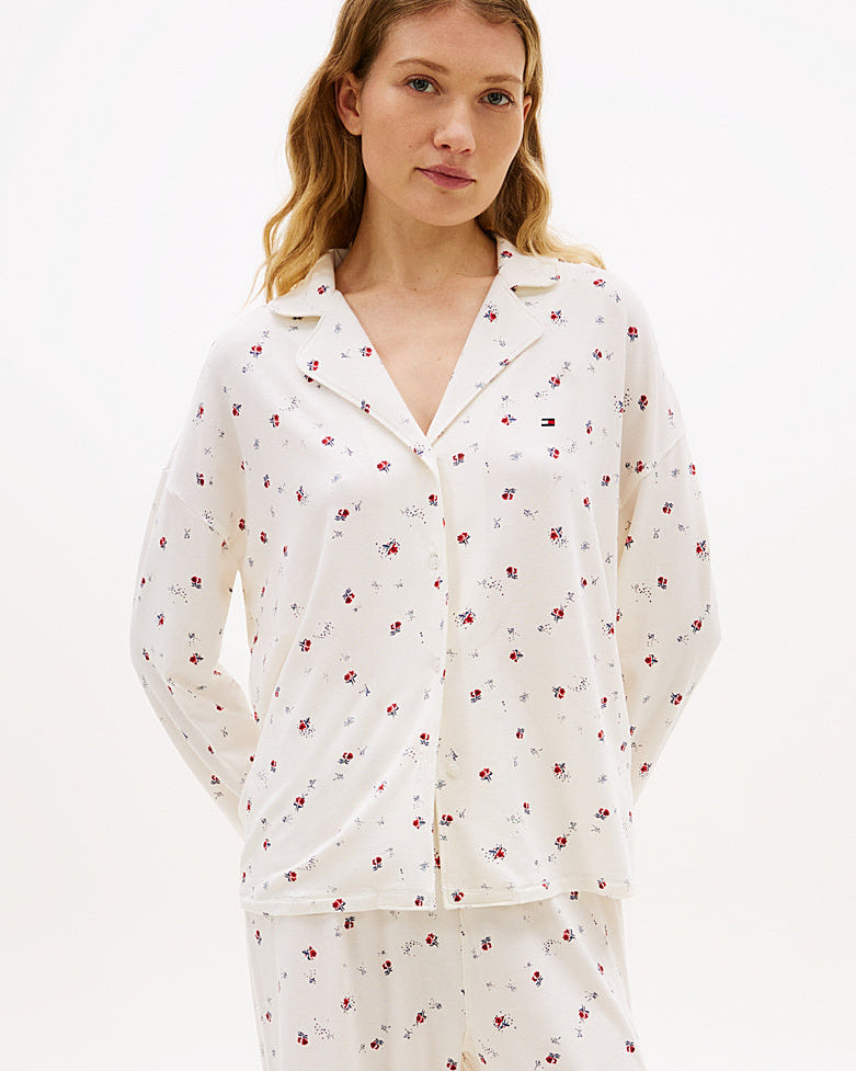 Nattøy loungewear pysjamas Tommy Hilfiger bomull cotton modal, skjorte shirt essential print, dame norge frilin