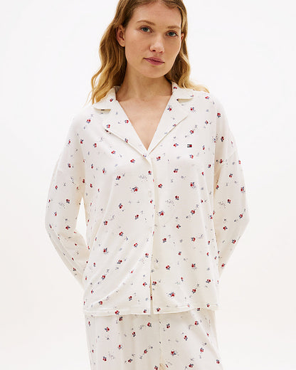 Nattøy loungewear pysjamas Tommy Hilfiger bomull cotton modal, skjorte shirt essential print, dame norge frilin