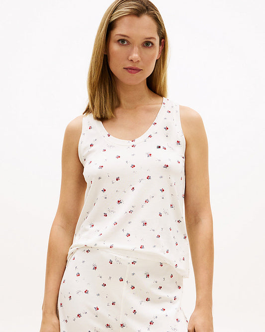 Tank topp loungewear pysjamas Tommy Hilfiger bomull cotton modal, singlet essential print, dame norge frilin