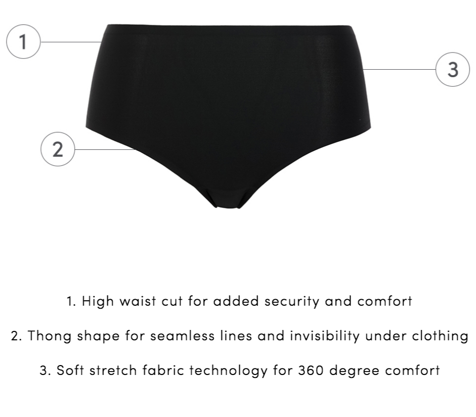 High waist thong, Softstretch