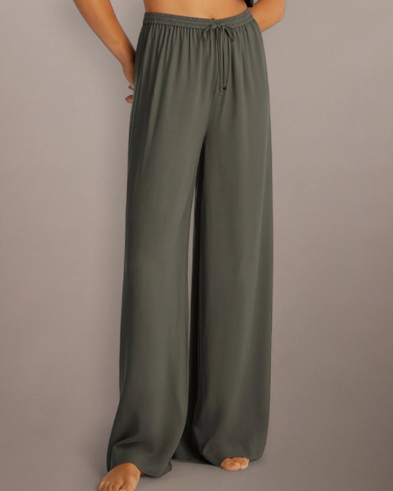Bukse pants Calvin Klein swimwear dusty olive viskose, norge frilin badetøy