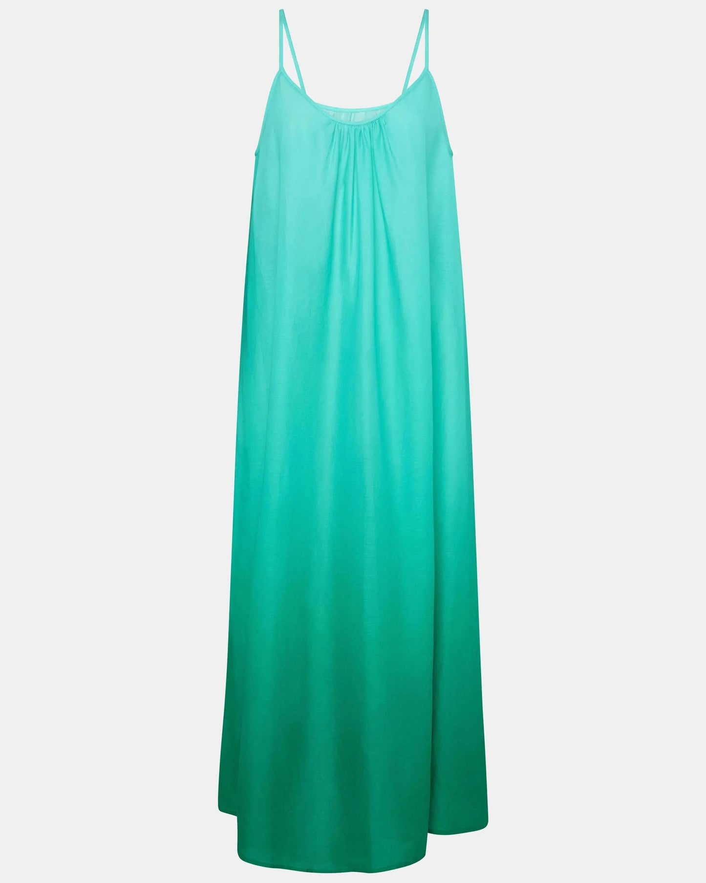 Strandkjole sommerkjole bomull grønn lagoon tie dye, chantelle pulp frilin norge dame