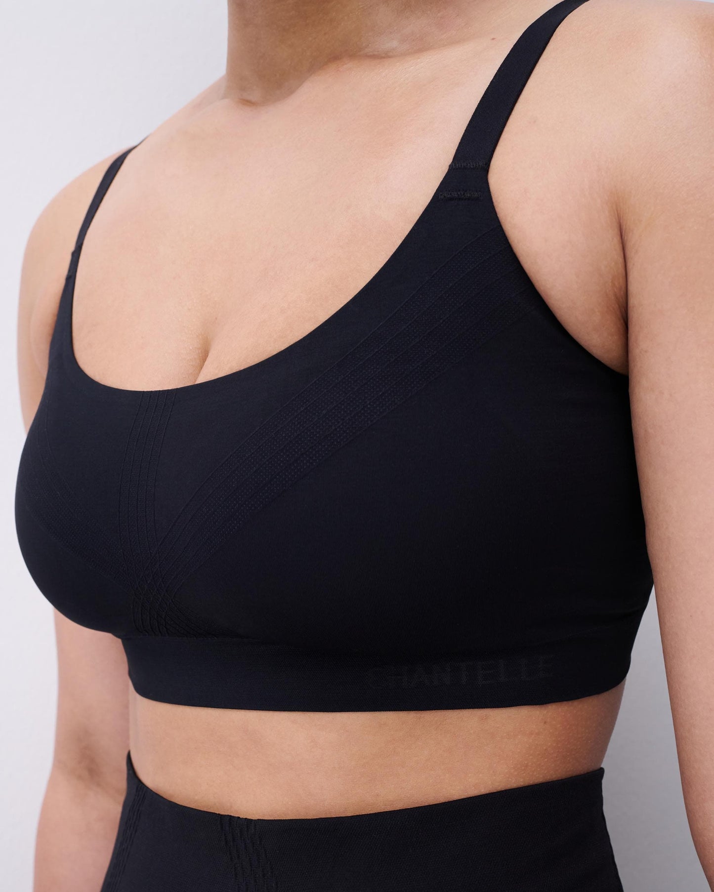 Bralette BH support uten spiler wirefree smooth comfort, undertøy norge dame, chantelle, svart black