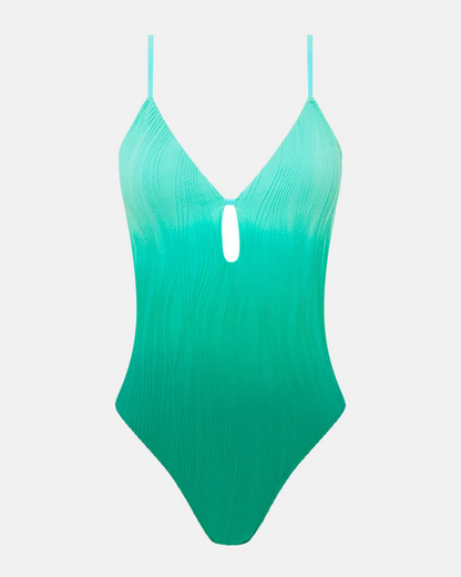 Badedrakt badetøy Chantelle swim one, blå lagoon dyp utringning plunge, frilin norge dame