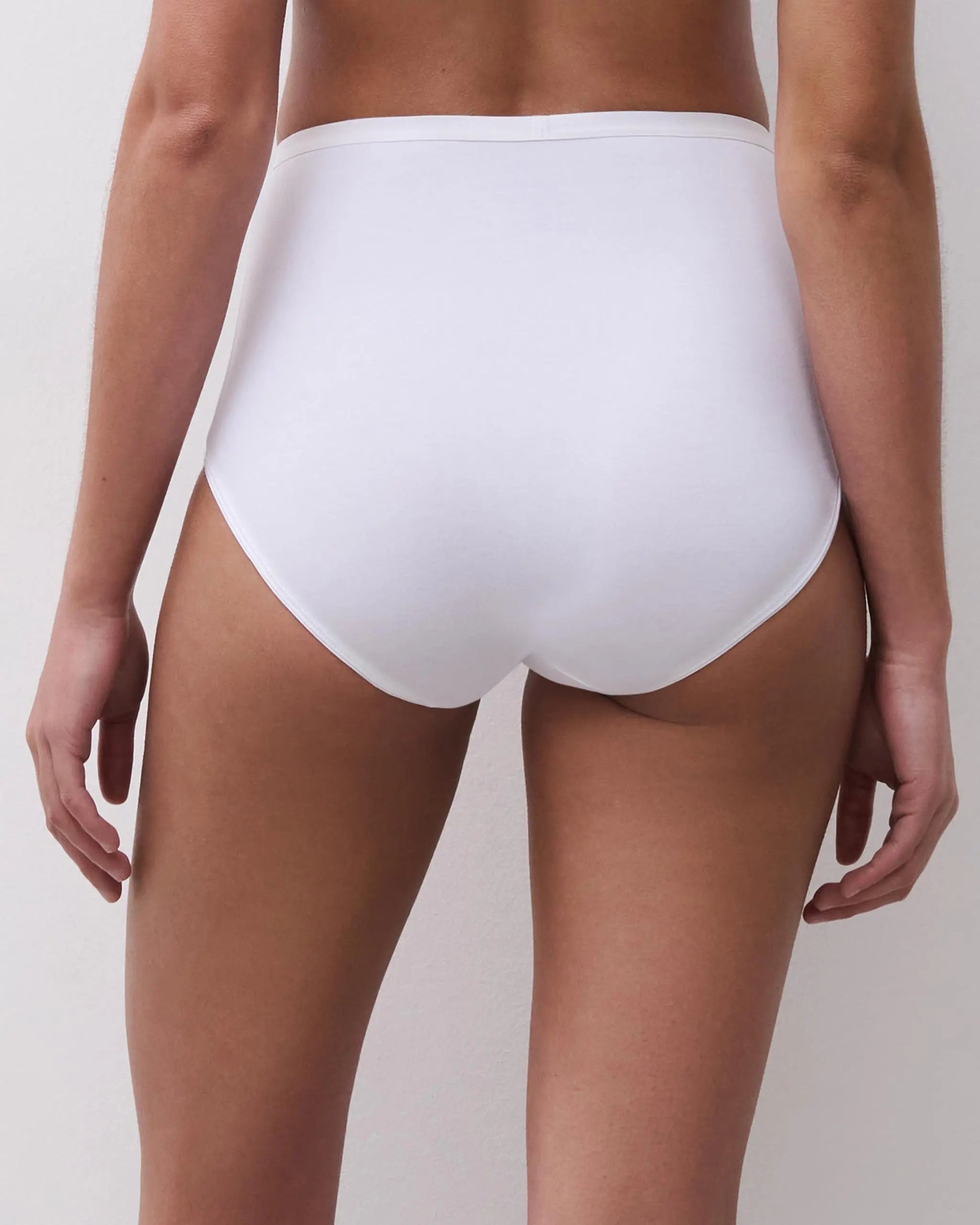 Maxi truse høyt liv high waist brief hvit white bomull, Basic Cotton Femilet Chantelle, Frilin undertøy norge dame