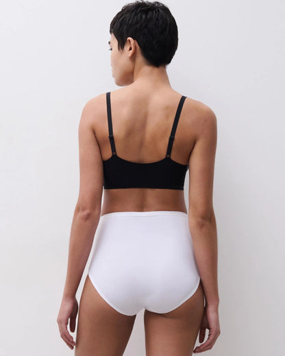 Maxi truse høyt liv high waist brief hvit white bomull, Basic Cotton Femilet Chantelle, Frilin undertøy norge dame
