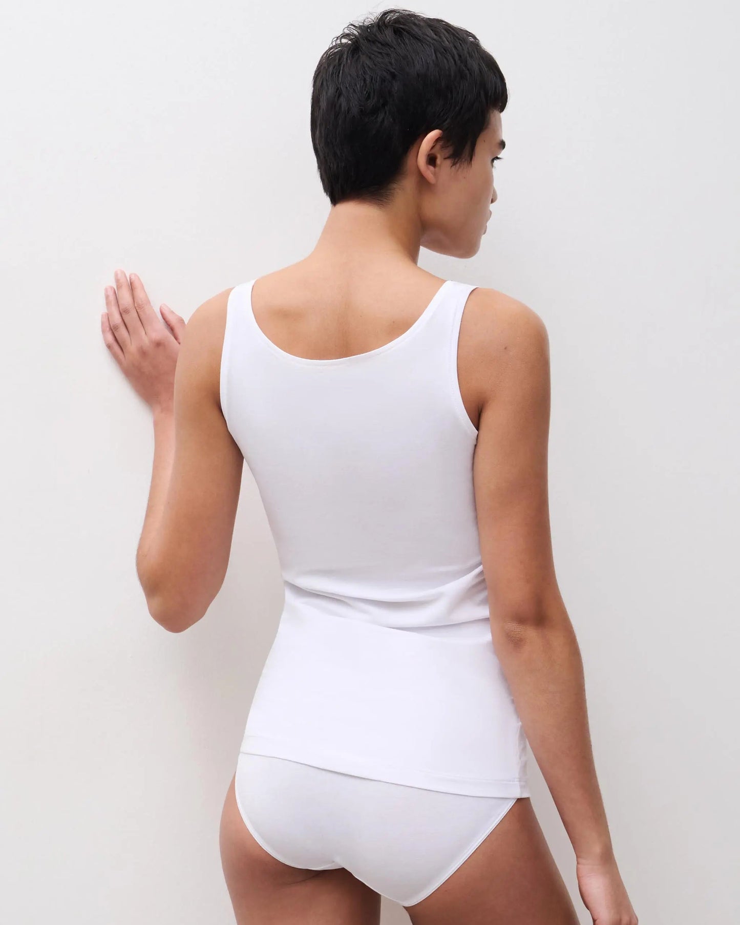 Tank topp hvit white bomull, Basic Cotton Femilet Chantelle, Frilin undertøy norge dame