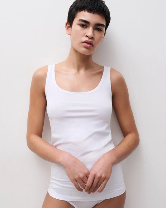Tank topp hvit white bomull, Basic Cotton Femilet Chantelle, Frilin undertøy norge dame