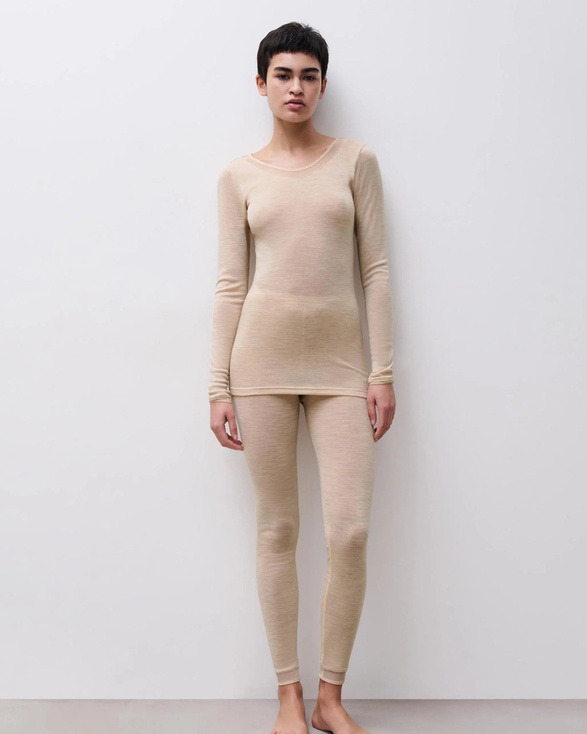 Genser i merinoull ull wool Juliana Femilet Chantelle heather nude beige, Frilin undertøy norge dame