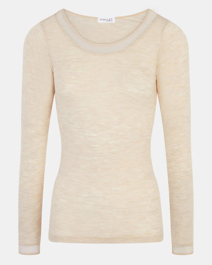 Genser i merinoull ull wool Juliana Femilet Chantelle heather nude beige, Frilin undertøy norge dame