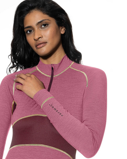 Ullundertøy genser med hals, glidelås zipper, ull virgin wool Prfrmnc+ Mey, Frilin undertøy norge dame